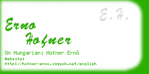 erno hofner business card